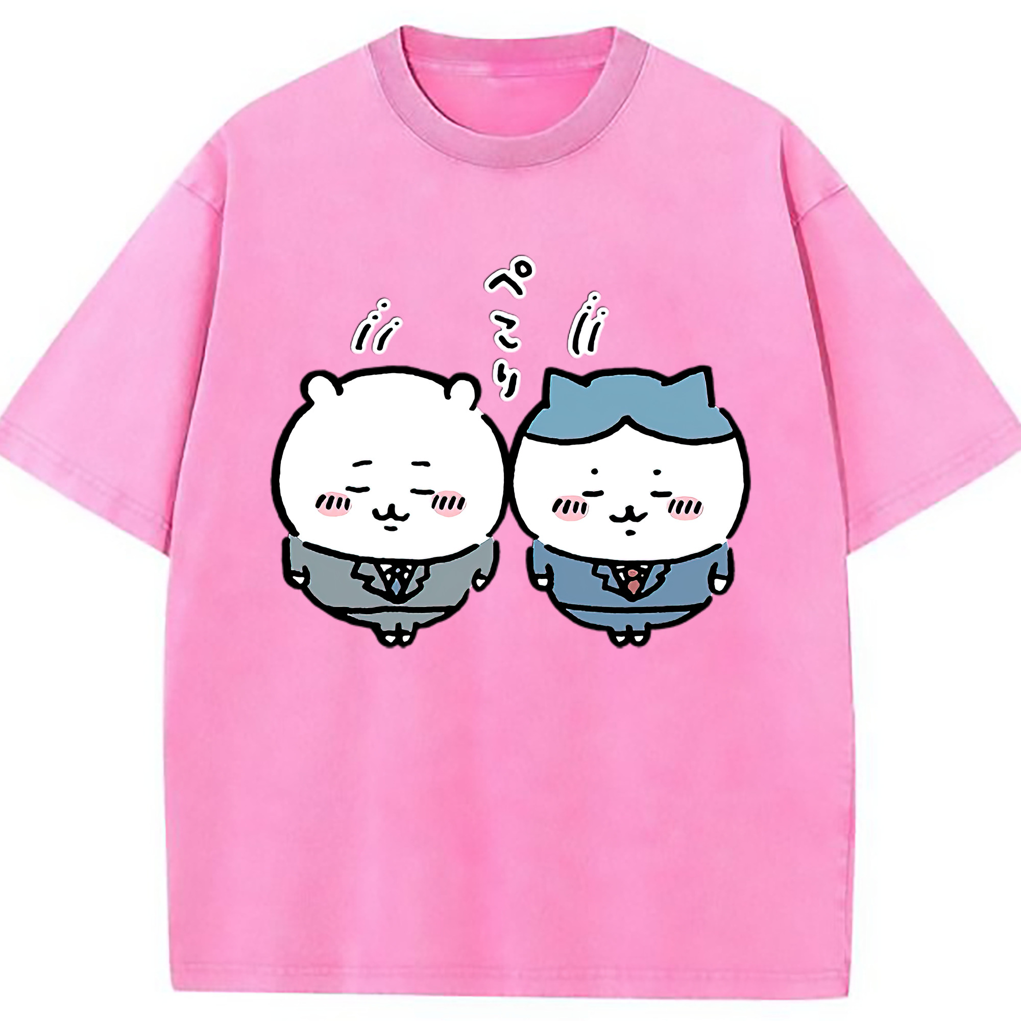 （画像用） ちいかわ ハチワレ Chii-kawa hachiware 綿100% ヴィンテージ風 半袖Tシャツ（フロントプリント）